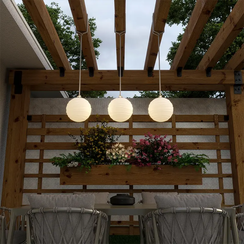 LUMSORARWLNW suspension d'extérieru boule coloris beige.webp