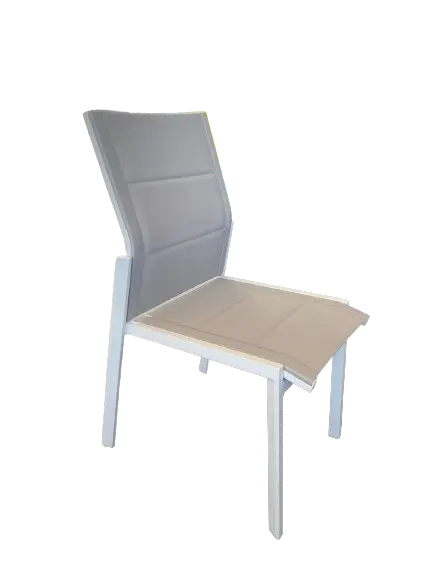 CHAISE ALTEA BLANC/GRIS SOURIS