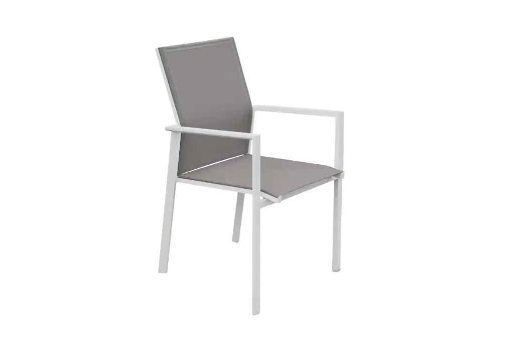 FAUTEUIL NIYA BLANC/GRIS SOURIS