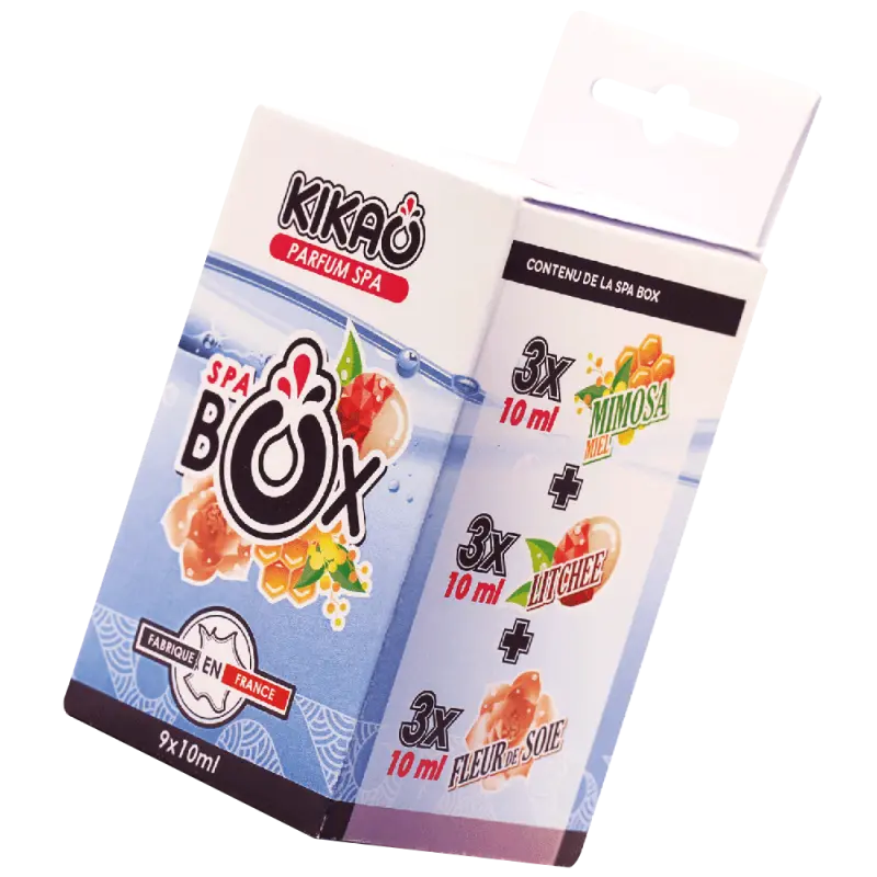 [KIKSPABOX] PARFUM SPA BOX 9X 10ML (Mimosa-Litchi-Fleur de soie)
